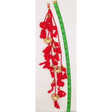 Red And Gold Fabric Balls Bunch Tassels, Latkan, Embellishments